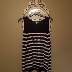 Black and White Cold Shoulder Sweater
